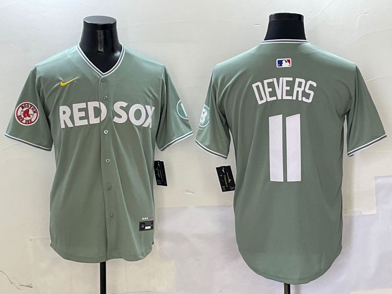 Men Boston Red Sox #11 Devers Green Joint Name Game Nike 2025 MLB Jersey style 6